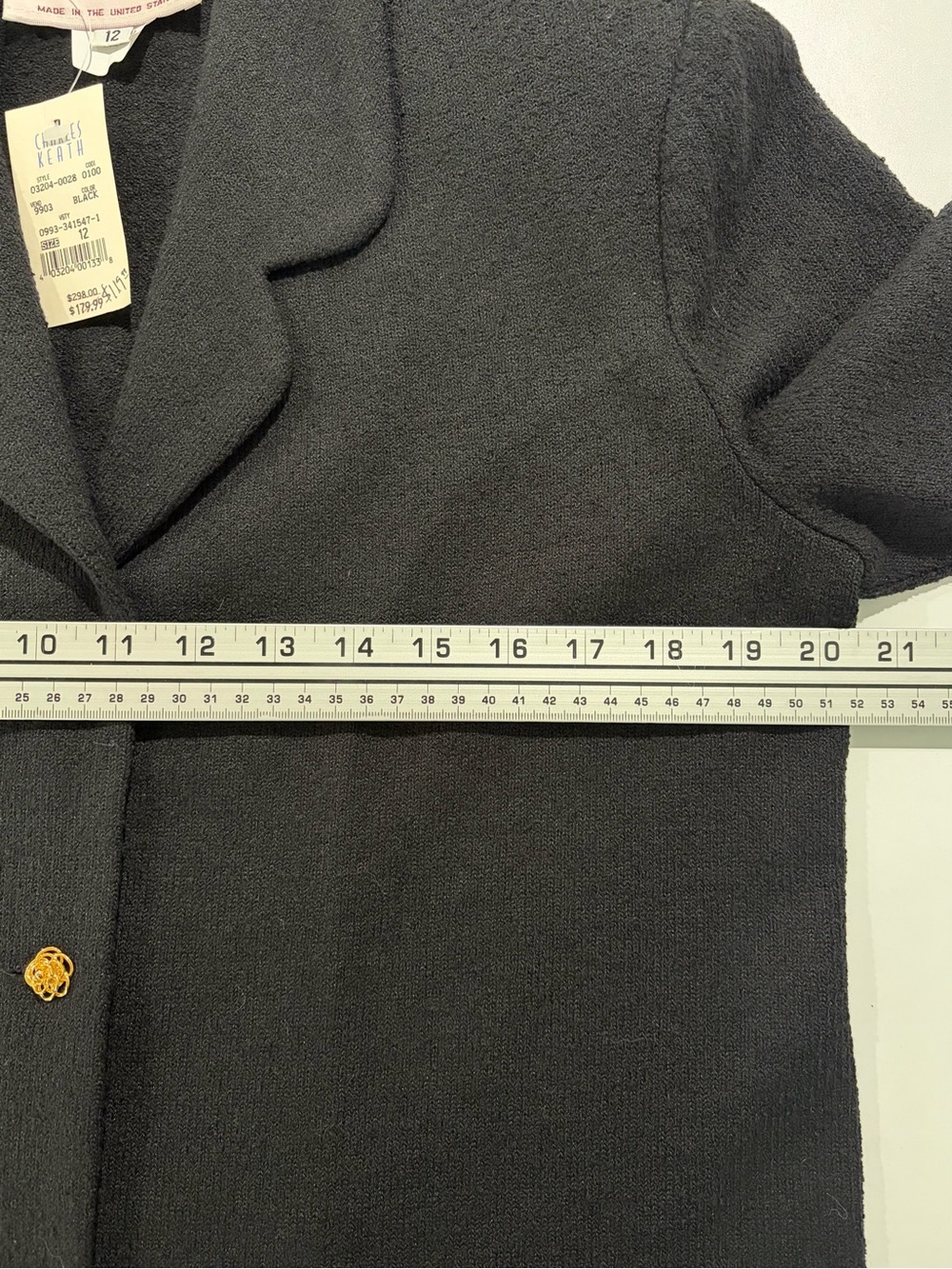 NWT Vintage Castleberry Black Knit Tailored Skirt Set (12) - Picture 7 of 12